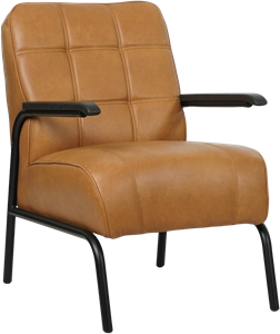 Cognac leren industriële retro fauteuil Ahead - Granada leer Sahara (cognac leer)