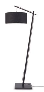 GOOD&MOJO Vloerlamp 'Andes' Bamboe en Eco linnen, 176cm, kleur Zwart