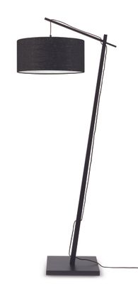 GOOD&MOJO Vloerlamp 'Andes' Bamboe en Eco linnen, 176cm, kleur Zwart