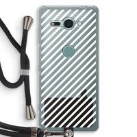 Strepen zwart-wit: Sony Xperia XZ2 Compact Transparant Hoesje met koord