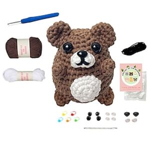 haakpakket voor beginners - haakstartpakket met video-tutorials, leer haakpakketten voor volwassenen en kinderen handgemaakt haak- en haakmateriaal tas weven diy schattige beer set amazon engelse Lightinthebox