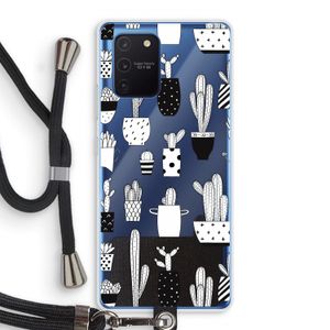 Cactusmotief: Samsung Galaxy Note 10 Lite Transparant Hoesje met koord