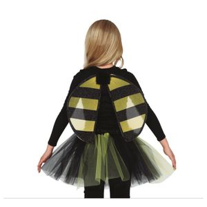 Verkleed set bijtje - vleugels en rokje - geel/zwart - kinderen - Carnavalskleding