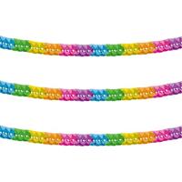 3x feestslinger - verjaardag versiering - papier - 600 cm - multi-color
