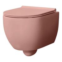 Wandcloset Xenz Gio | 52 cm | Rimless | Zonder toiletzitting | Keramiek | Rose mat