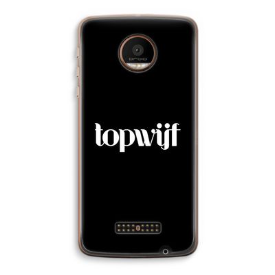 Topwijf Zwart: Motorola Moto Z Force Transparant Hoesje