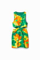 Korte slim fit cut-out jurk - GREEN - L - thumbnail