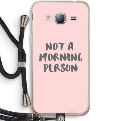 Morning person: Samsung Galaxy J3 (2016) Transparant Hoesje met koord