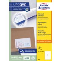 Etiket Avery Zweckform 3478 210x297mm A4 wit 100stuks