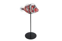 Sculptuur Fish o/standaard oranje/wit glas