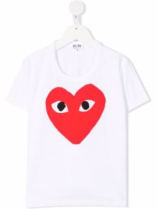 Comme Des Garçons Play Kids t-shirt à cœurs imprimés - Blanc