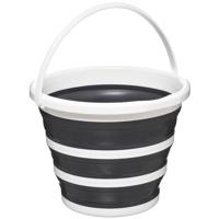 5five Emmer - opvouwbaar - wit-grijs - 10 L - 32 x 24 cm - schoonmaakemmer