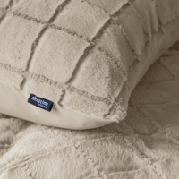 Dekbedovertrek Faux Fur Check 140x200 Cm Beige Anti Allergie Sleeptime - Dekbed-Discounter.nl