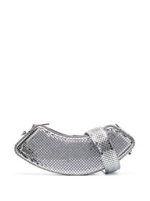 GCDS sac porté épaule Comma Mirror médium en cuir - Argent