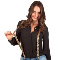 Boland bretels - glitters goud - volwassenen - carnaval - foute party