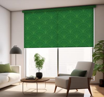 Art deco overlappende bogen Rolgordijn groen