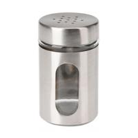 Excellent Houseware Peper / Zoutstrooier - glas - zilver - 94 ml - Kruidenstrooier - Specerijen pot
