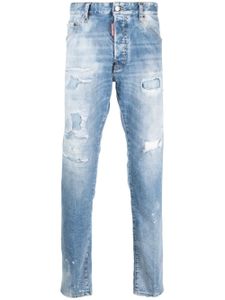 DSQUARED2 jean slim à effet usé - Bleu