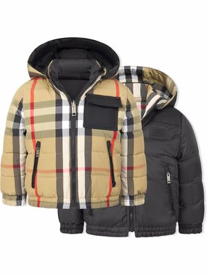 Burberry Kids doudoune réversible à carreaux - Tons neutres