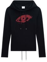 Courrèges hoodie à imprimé graphique - Noir - thumbnail