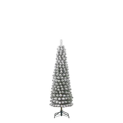 Kunstkerstboom Charlton pilar groen frosted H155 x dia. 48 cm - Black box