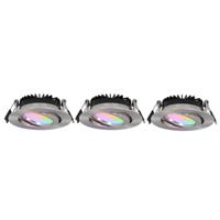 Set 3x - Zigbee led inbouwspot kleine inbouwdiepte - White & Color - rond NIKKEL 5Watt IP65 - Zeno Set 3x - Zigbee led inbouwspot kleine inbouwdiepte - White & Color - rond NIKKEL 5Watt IP65 - Zeno