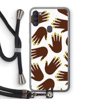 Hands dark: Samsung Galaxy A11 Transparant Hoesje met koord