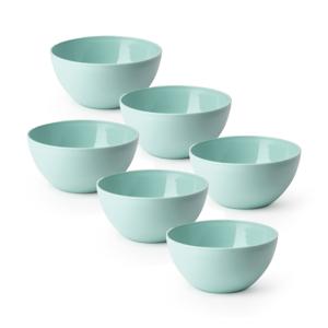 PlasticForte Schaaltjes - 6x stuks - kunststof - kommetjes - dessert/ontbijt - D14 x H6 cm - mintg