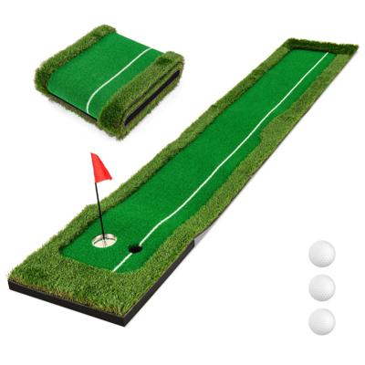 300 cm Golf Puttingmat Golf-Trainingsmat met 3 Golfballen en 2 Holegroottes Vouwbare Golf Oefenmat
