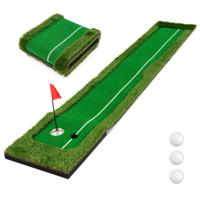 300 cm Golf Puttingmat Golf-Trainingsmat met 3 Golfballen en 2 Holegroottes Vouwbare Golf Oefenmat