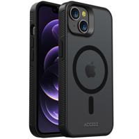Accezz Rugged Frosted Backcover met MagSafe iPhone 14 Telefoonhoesje Zwart
