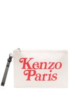 Kenzo pochette en coton à logo imprimé - Blanc - thumbnail