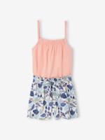 Short + tanktop voor meisjes wit, bedrukt
