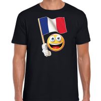 Frankrijk supporter / fan emoticon t-shirt zwart voor heren