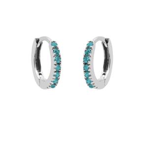 Karma Oorringen Plain Hoops Round Turquoise 13 mm Zilver