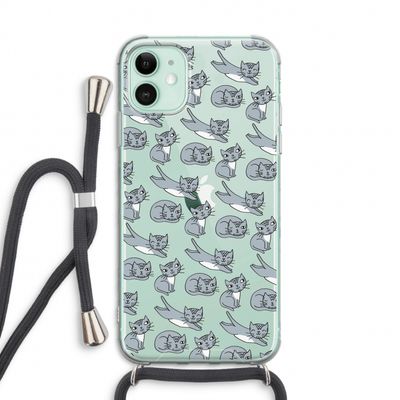 Poezen: iPhone 11 Transparant Hoesje met koord