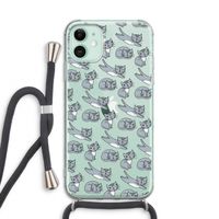 Poezen: iPhone 11 Transparant Hoesje met koord