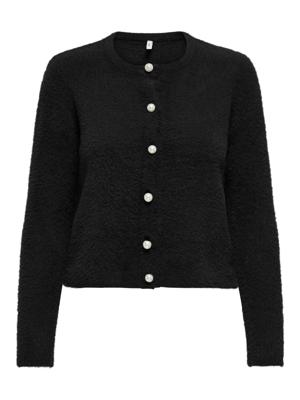 Only Onlpetra Ls Pearl O-neck Cardi Cc Knt Vest 4853111 Black Pearl Button