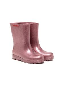 Mini Melissa bottes de pluie à logo en relief - Rose