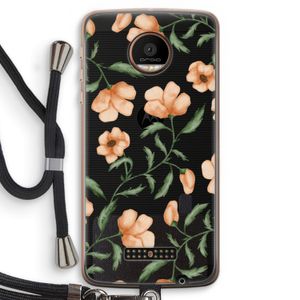 Peachy flowers: Motorola Moto Z Force Transparant Hoesje met koord
