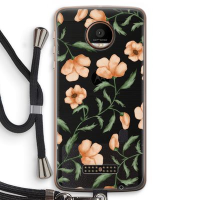 Peachy flowers: Motorola Moto Z Force Transparant Hoesje met koord