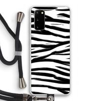 Zebra pattern: Samsung Galaxy S20 Transparant Hoesje met koord