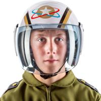 Carnaval verkleed thema Astronauten helm - met klapvizier - multi - voor kinderen - thumbnail