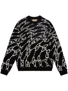 Gucci pull à motif Wavy GG - Noir