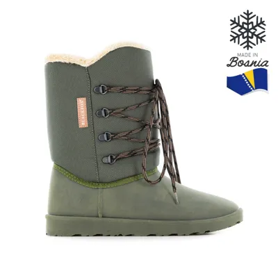 Tybee Laarzen Dames 38/39 Kaki Groen Halfhoog Blackfox