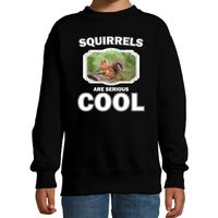 Dieren eekhoorntje sweater zwart kinderen - squirrels are cool trui jongens en meisjes