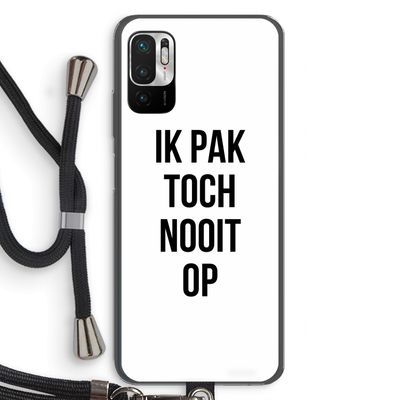 Ik pak nooit op: Xiaomi Redmi Note 10 5G Transparant Hoesje met koord