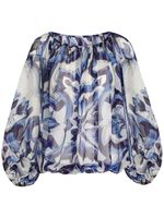 Dolce & Gabbana blouse en chiffon à imprimé zébré - Bleu - thumbnail