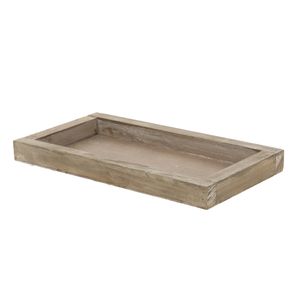 Houten kaarsenbord/plateau rechthoekig naturel wash 28 x 15 cm   -