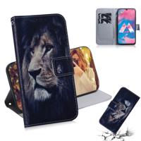 Leeuw patroon gekleurde tekening horizontale Flip lederen case voor Galaxy M30 met houder & card slots & portemonnee